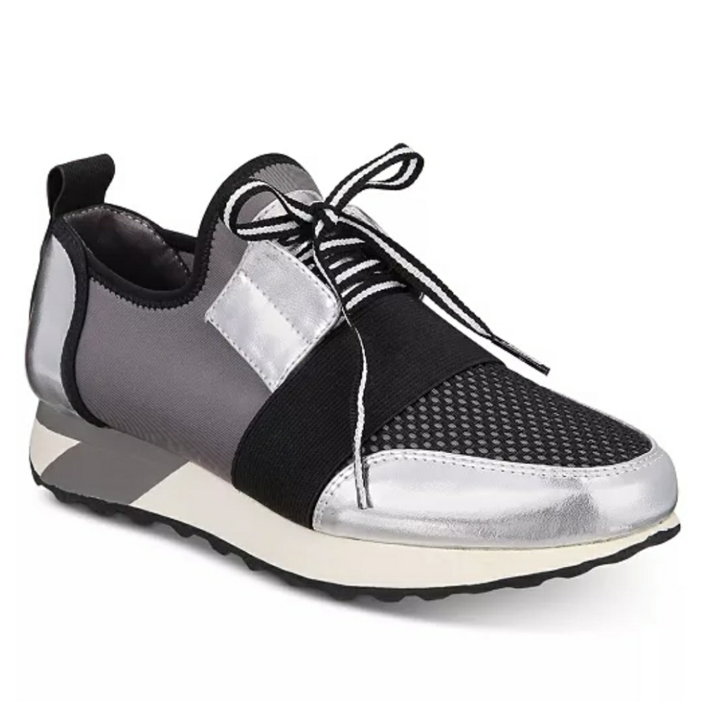 Material Girl Womens Annya Metallic Performance, Pewter Metallic Size 10